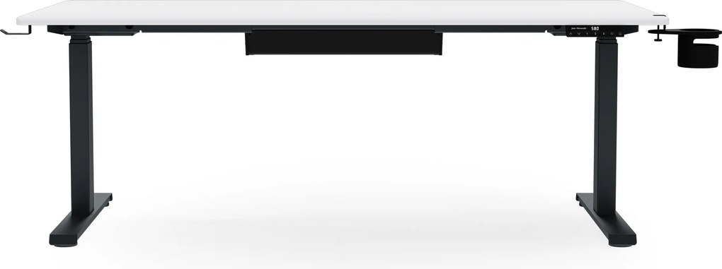 Biurko elektryczne z regulacją wysokości ergonomiczne antracytowo-białe, 1600x800 mm: ARIA
