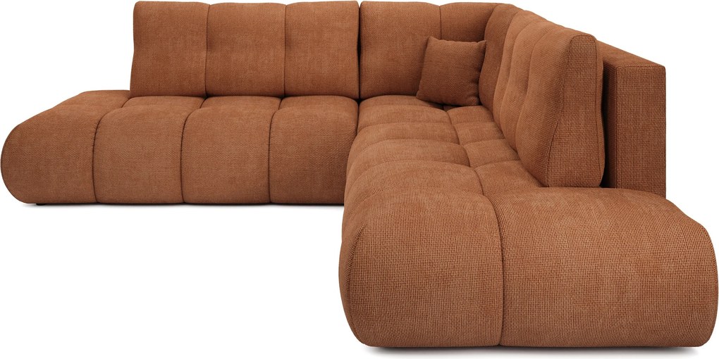 Masseno Narożnik DUCA z funkcją spania i pojemnikiem na pościel Narozniki L, Rozkładana sofa - Ceglasty, FLOW 09