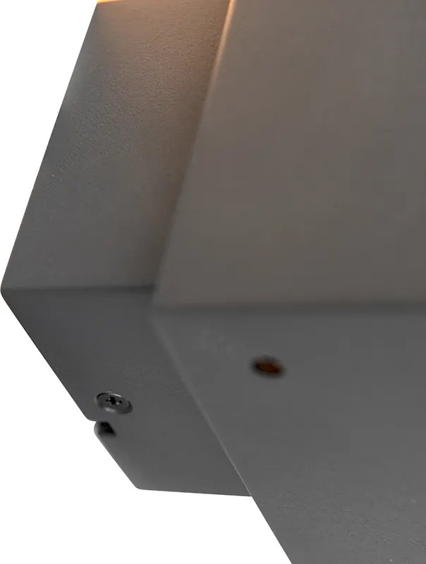 Nowoczesna lampa ścienna zewnętrzna antracytowa IP44 - Dania