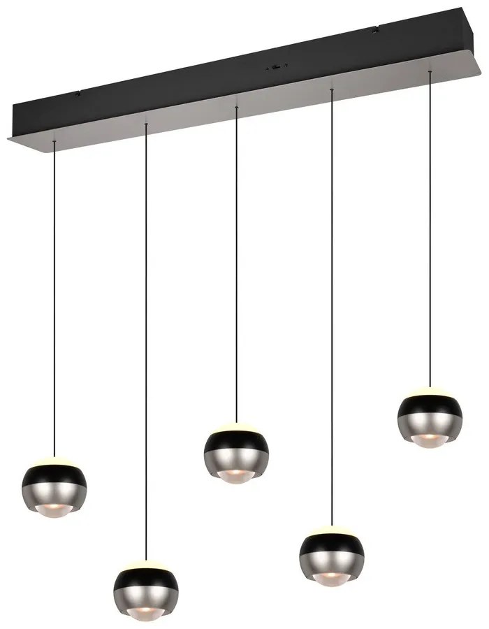 Czarna/w kolorze srebra lampa wisząca LED Orbit – Trio Select