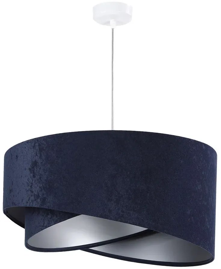 Granatowo-srebrna asymetryczna lampa wisząca - 3X EX985 P7-E25