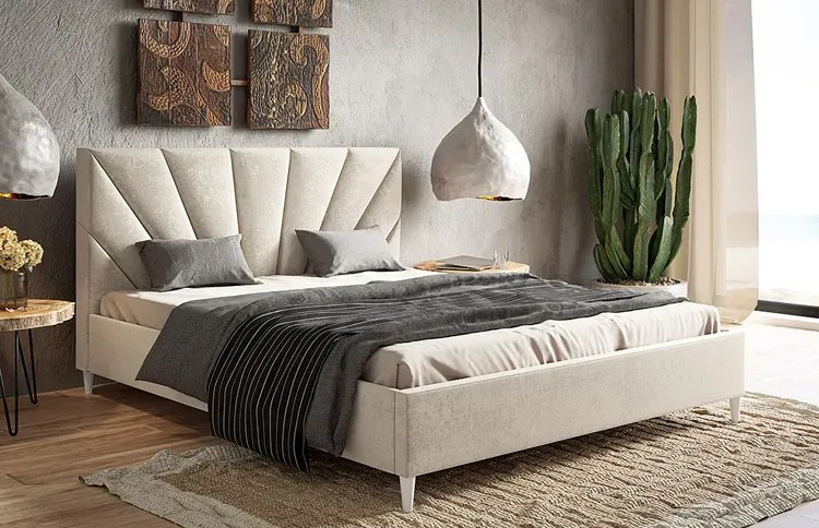 Tapicerowane łóżko małżeńskie 160x200 Lopa - 36 kolorów