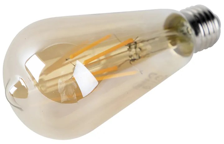 Zestaw 3 żarówek LED E27 ST64 złoto z czujnikiem zmierzchu 4W 400lm 2200K