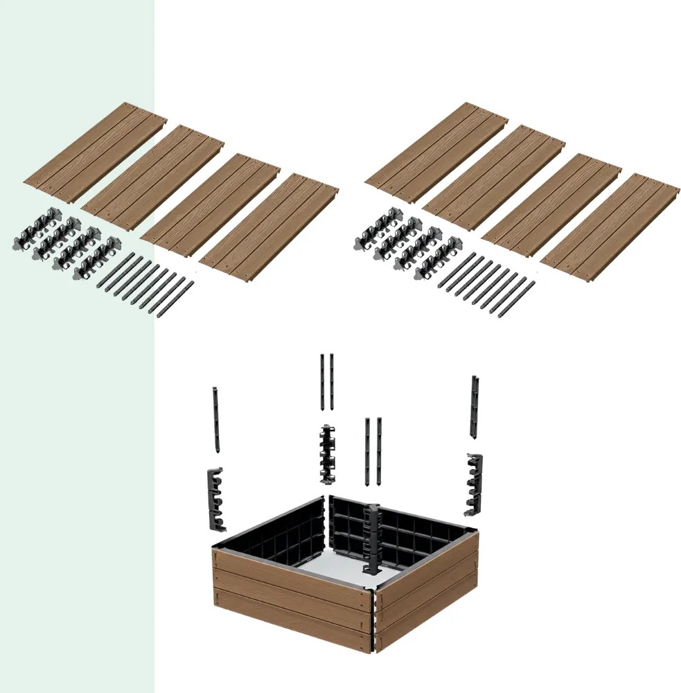 Podwyższona grządka BASE PLANT, 61x61x46cm, naturalny brązowy Prosperplast