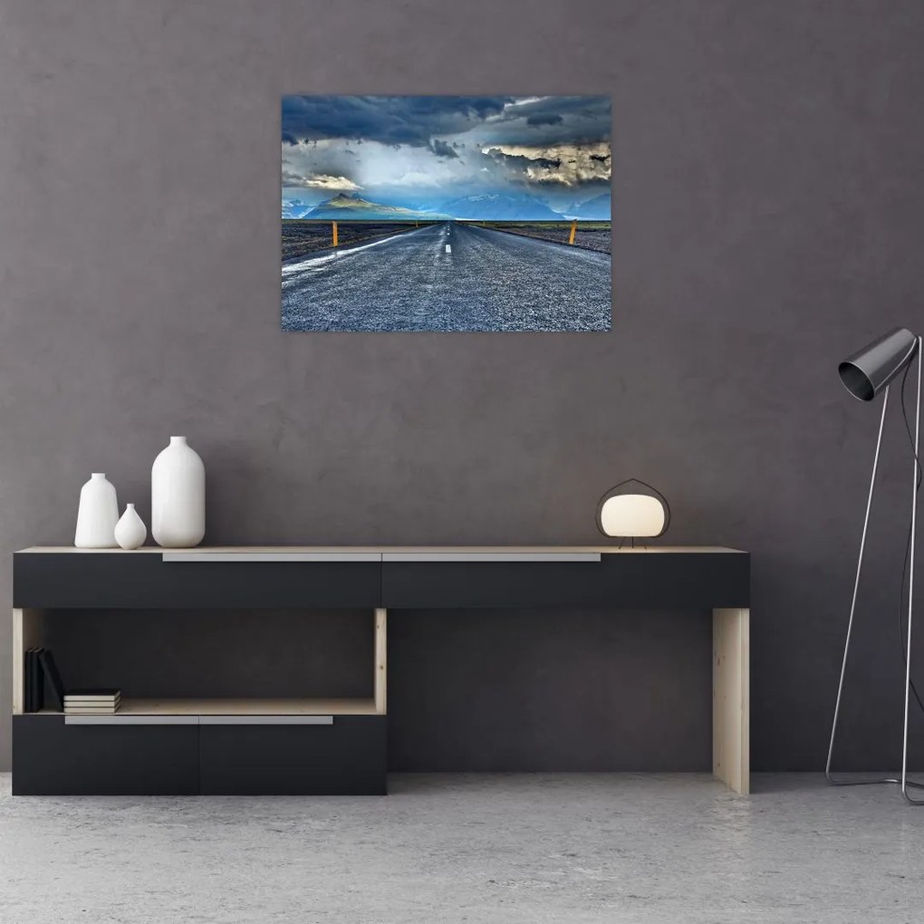 Obraz na szkle - drogiapodczas burzy (70x50 cm)