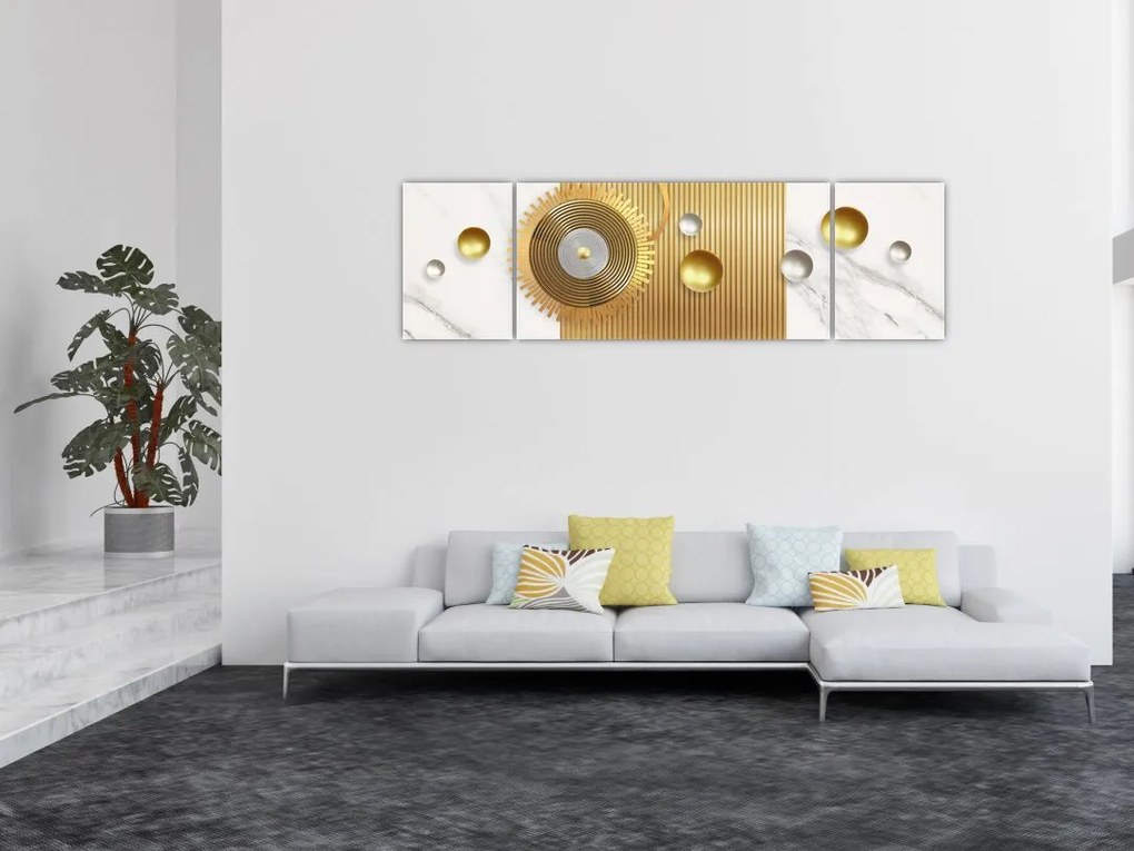 Obraz - Perły na marmurze (170x50 cm)