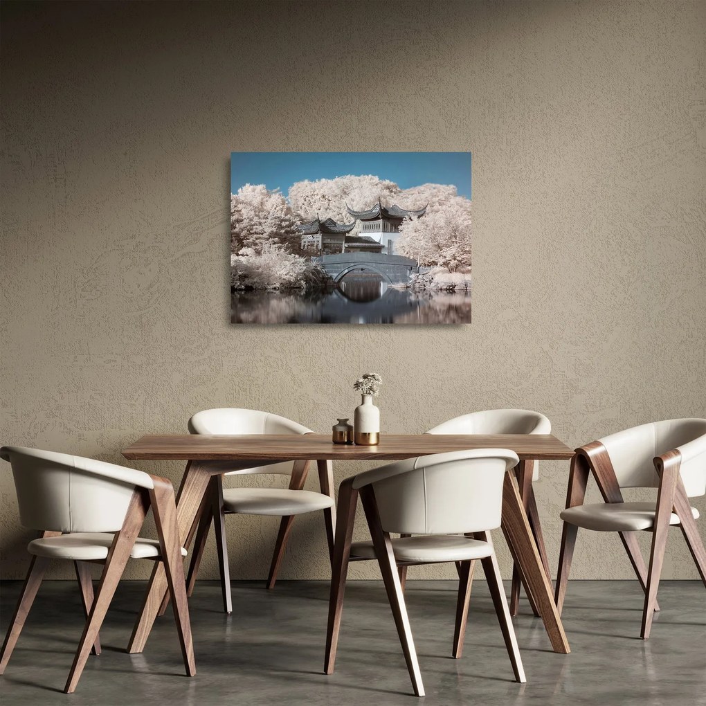 Obraz na szkle - Kwitnące drzewa w Azji (70x50 cm)
