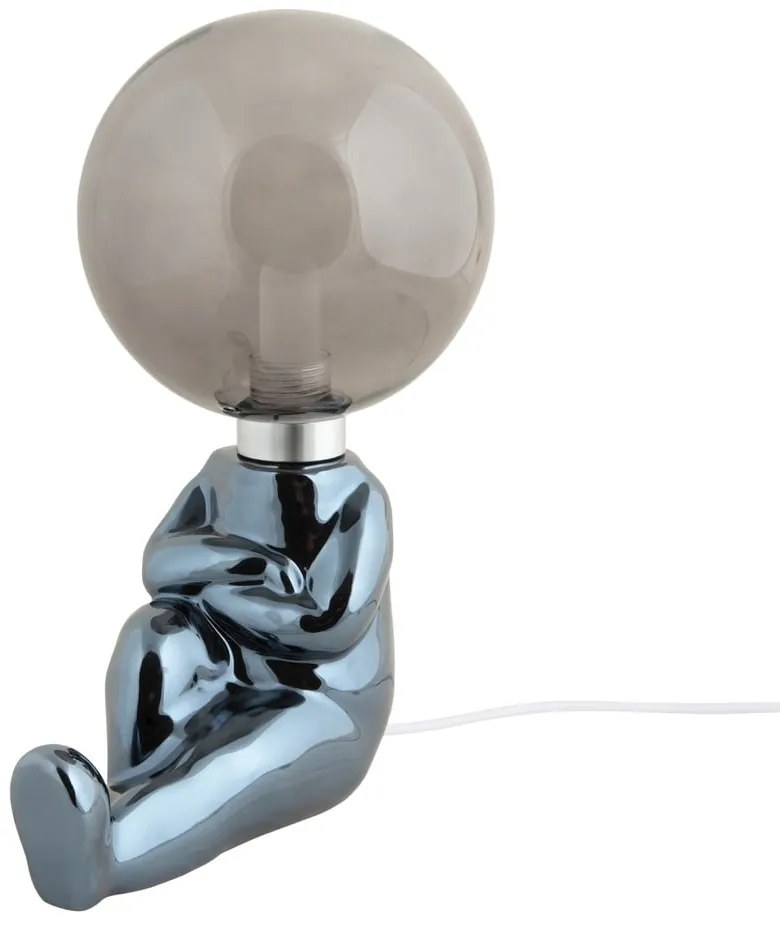 Szara lampa stołowa LED ze ściemniaczem ze szklanym kloszem (wysokość 22,5 cm) Joey – Leitmotiv
