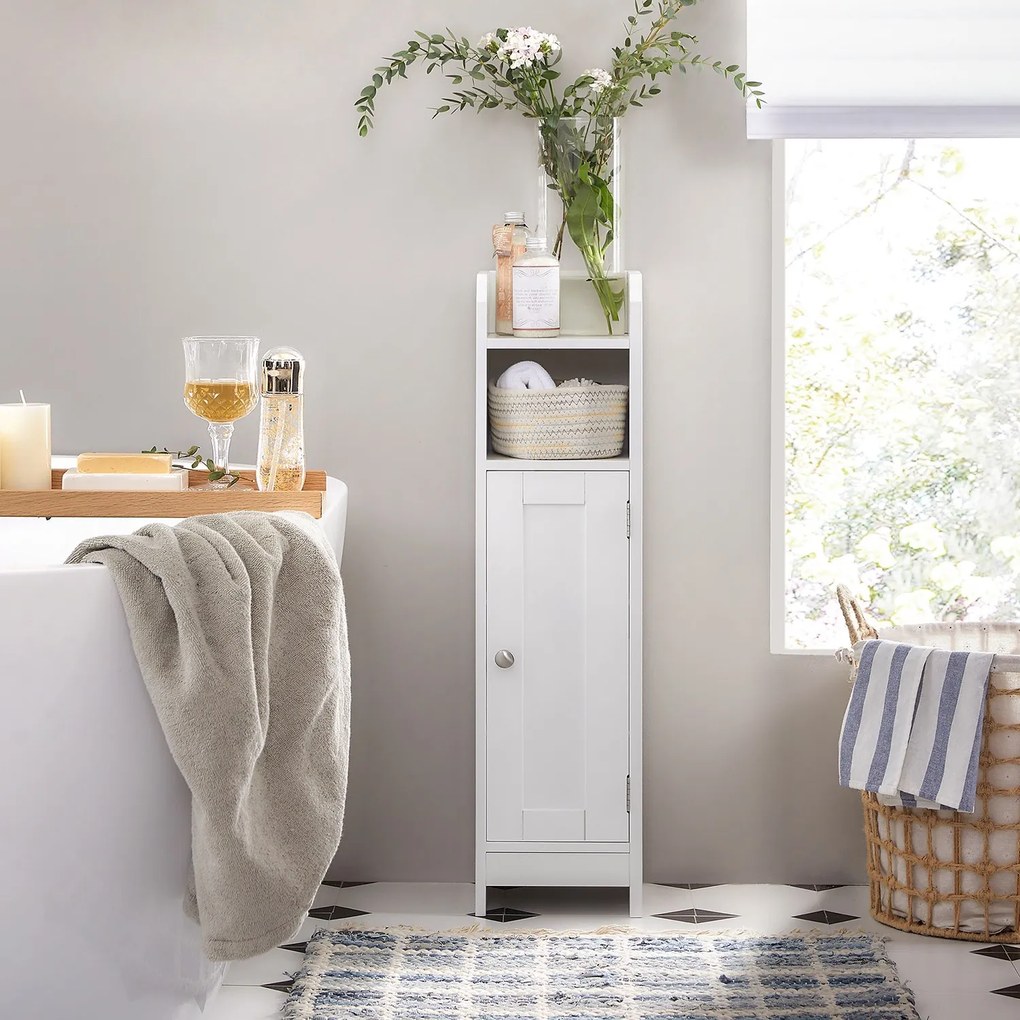 Szafka łazienkowa LEHAC 18x80 cm, biała