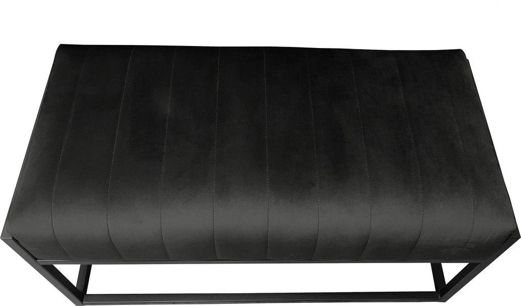 Ławka KAYA tkanina Welur loft ławka metal : Kolor Stelaża - Czarny , Kolor tkaniny - VELVET - MG19, Typ tkaniny - Velvet