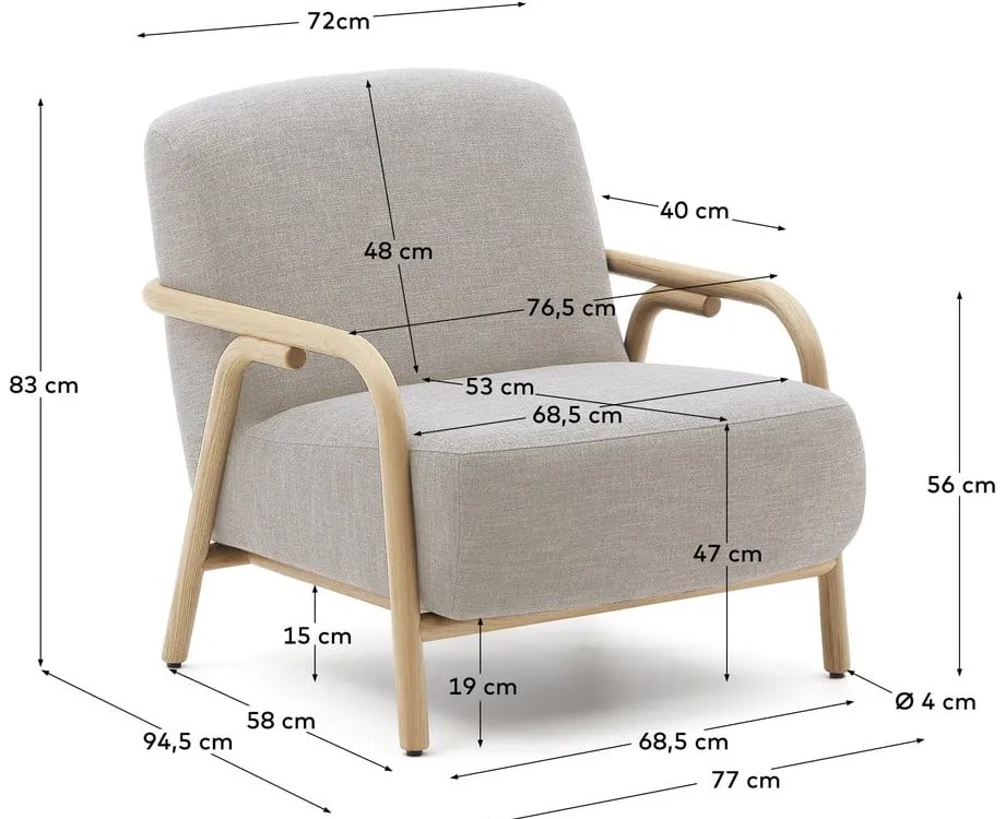 Beżowy fotel Sylo – Kave Home