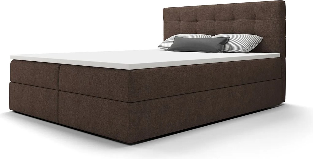 BEDANTE Łóżko kontynentalne Fado 2 180x200 Cosmic 800, ciemnobrązowy, pojemnik na pościel