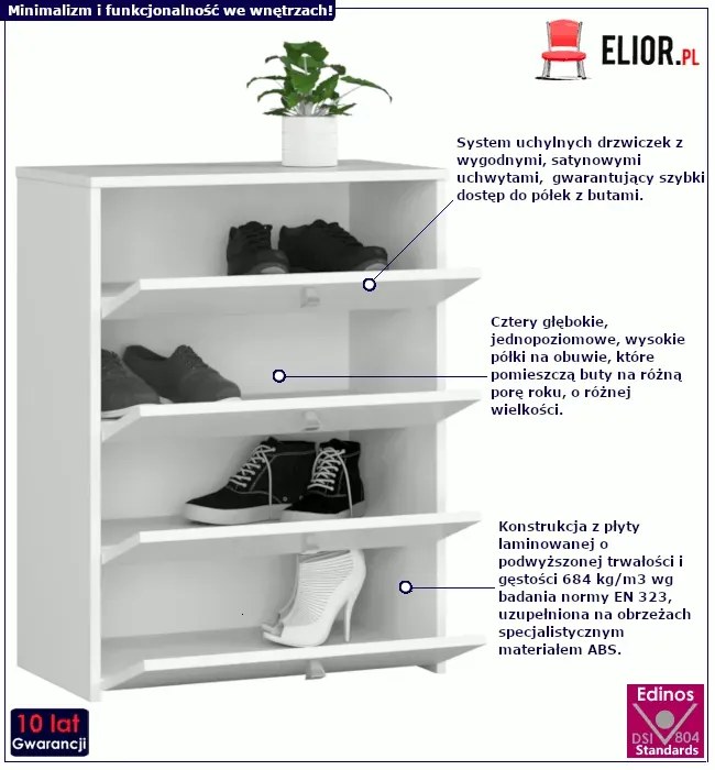 Biała szafka na buty - Serna