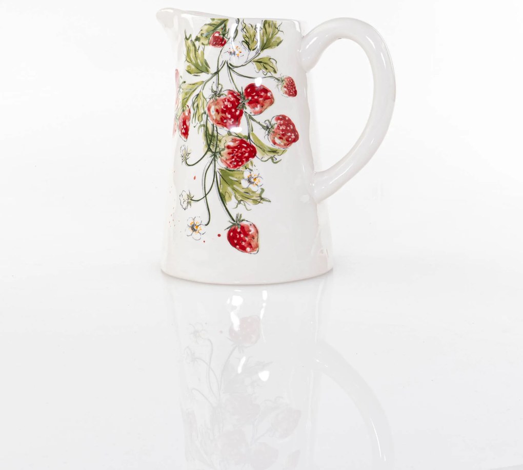 Dzbanek ceramiczny STRAWBERRY, w truskawki, 1250 ml