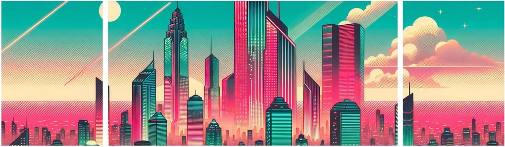 Obraz – Metropolia w stylu pop-art (170x50 cm)