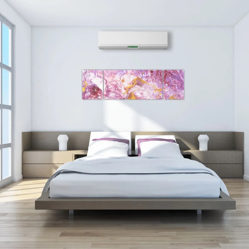 Obraz - Różwa abstrakcja (170x50 cm)