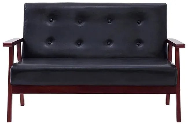 2-osobowa czarna sofa retro - Vita 2X