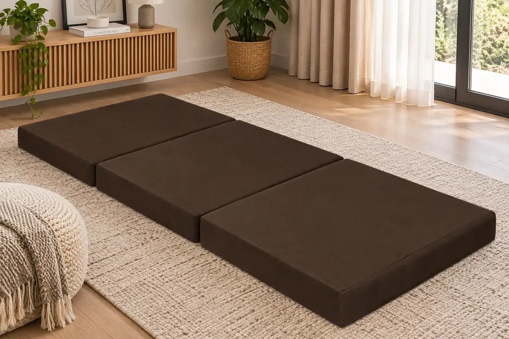 Materac 180/60 + Torba składany turystyczny tkanina Welur : Kolor tkaniny - VELVET - MG05, Rozmiar - 180/60/6, Typ tkaniny - Velvet