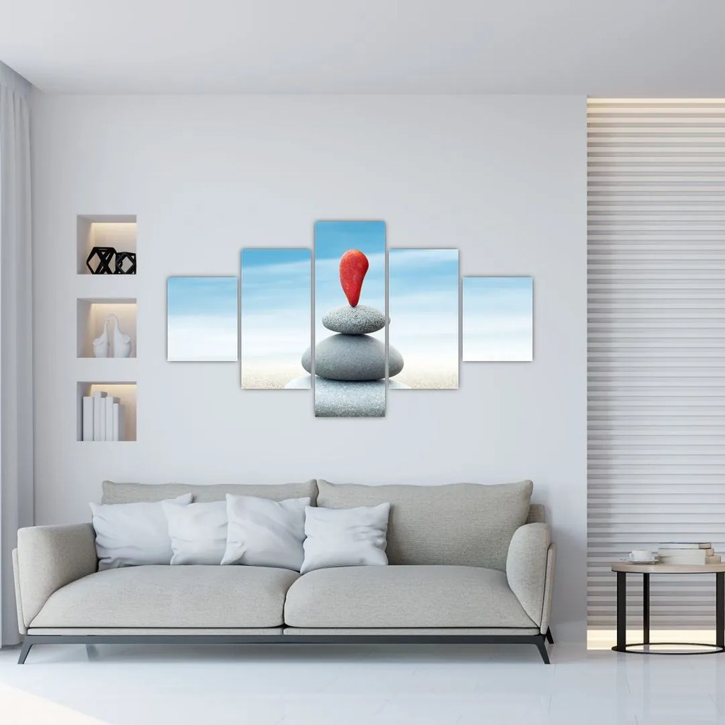 Obraz - Równowaga z kamieniami (125x70 cm)