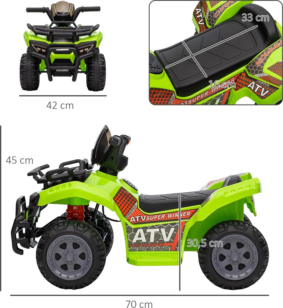 Motocykl elektryczny HOMCOM 66 cm x 44 cm x 42 cm