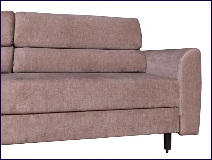 Beżowa rozkładana sofa z pojemnikiem Luxero