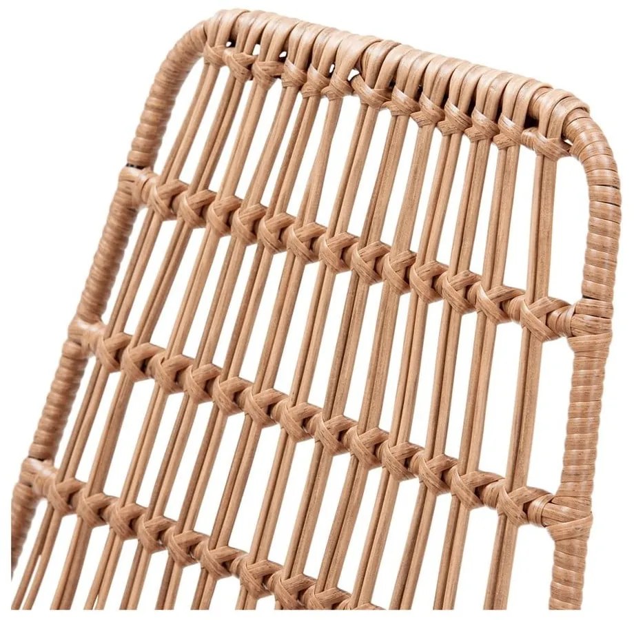 Zestaw 4 rattanowych krzeseł Gabriela i czarnego stołu Strong – Bonami Essentials