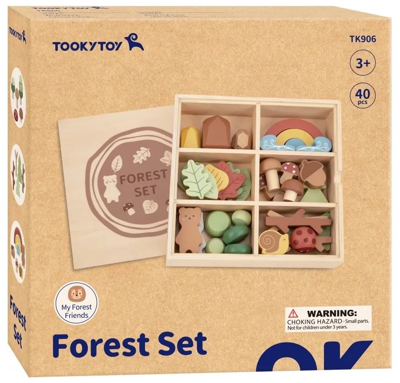 Tooky toy zestaw leśny układanka w stosy klocki figurki