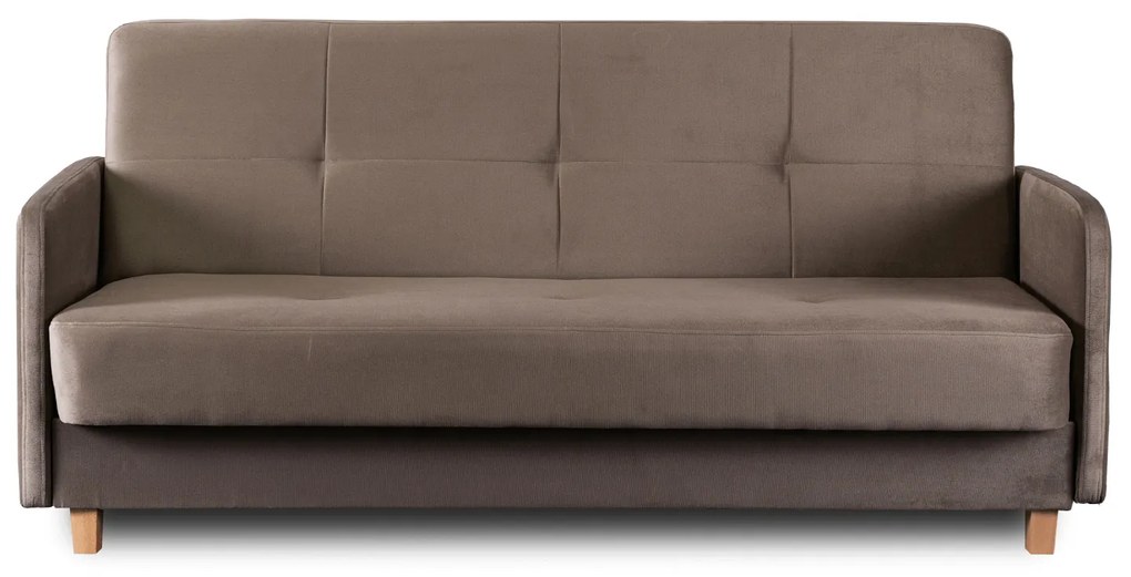 Sofa z Funkcją Spania CUBA Rozkładana Wersalka Dwuosobowa Beżowa Nowoczesna do Salonu