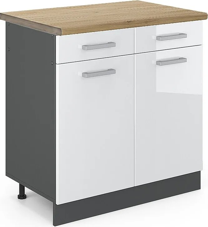 Szafka dolna do kuchni biały wysoki połysk 80x60x81.6 r-line