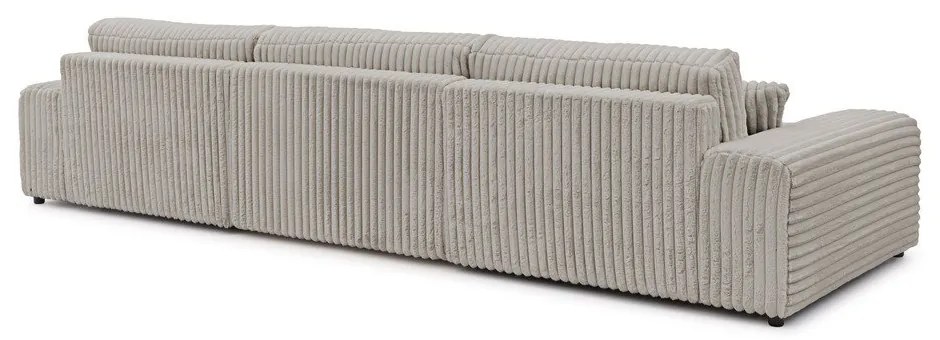 Jasnoszary sztruksowy rozkładany narożnik ze schowkiem (w kształcie litery U) Sarina – Ropez