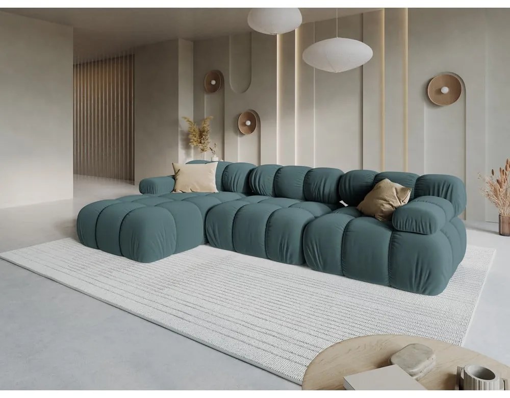 Morska aksamitna sofa 285 cm Bellis – Micadoni Home