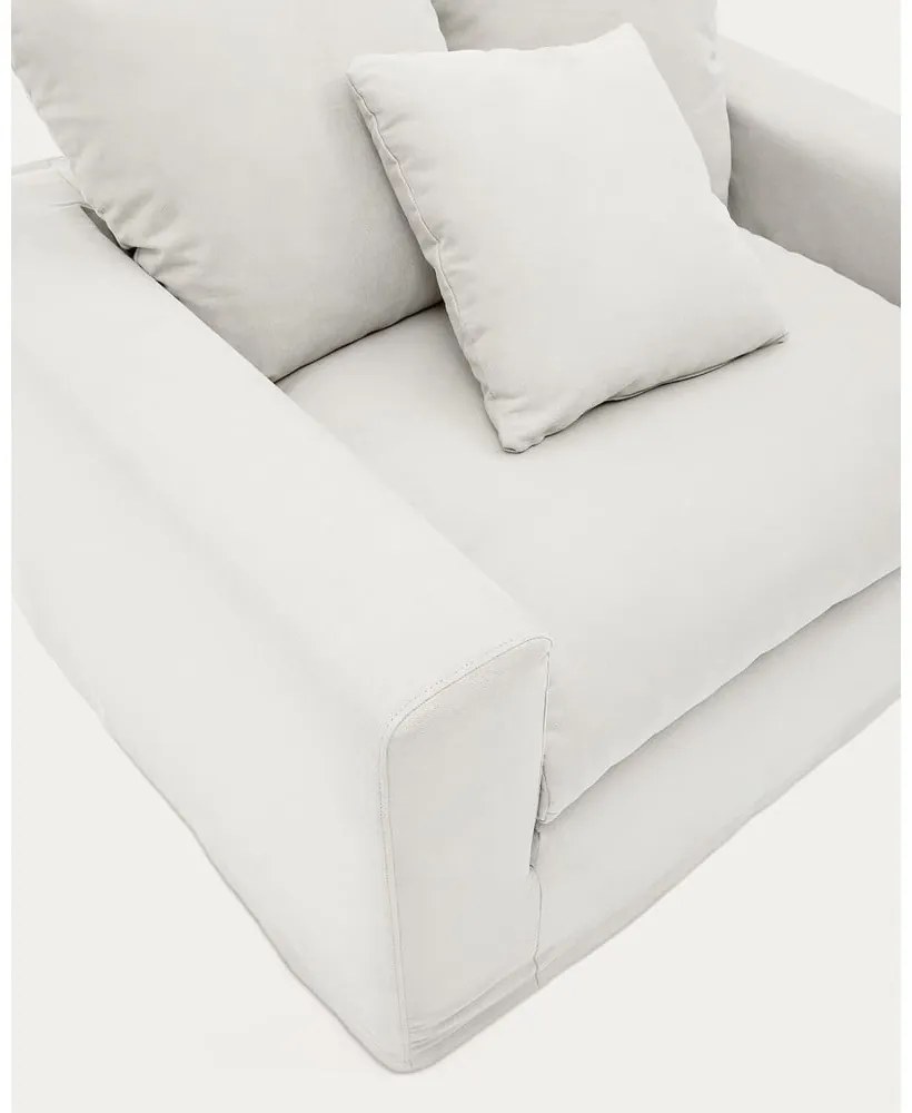 Biały pokrowiec na fotel 140 cm Nora – Kave Home