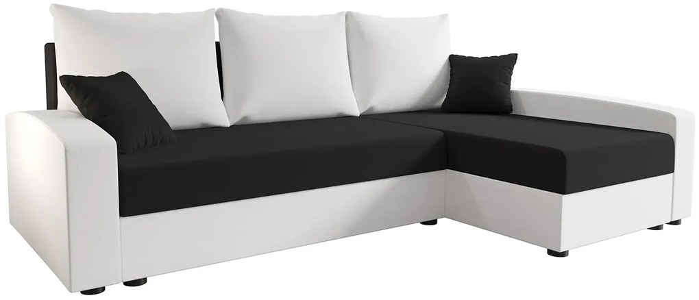 Narożnik rozkładany biały + czarny M9-T02