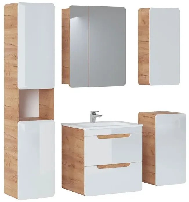 Szafka wisząca pod umywalkę z szufladami z szufladami 60 cm C7-H06