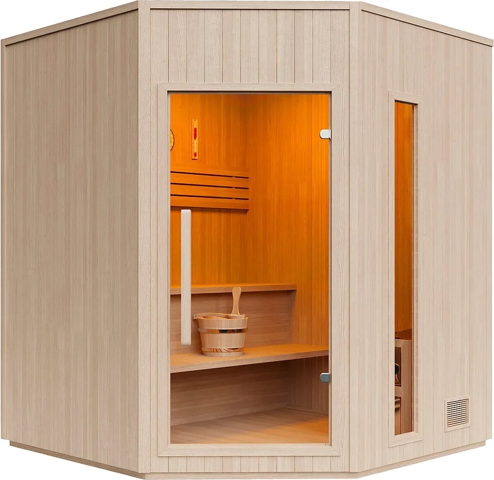 Narożna fińska sauna - 3/4 osoby - D150 x G150 x W200 cm - KOTKA