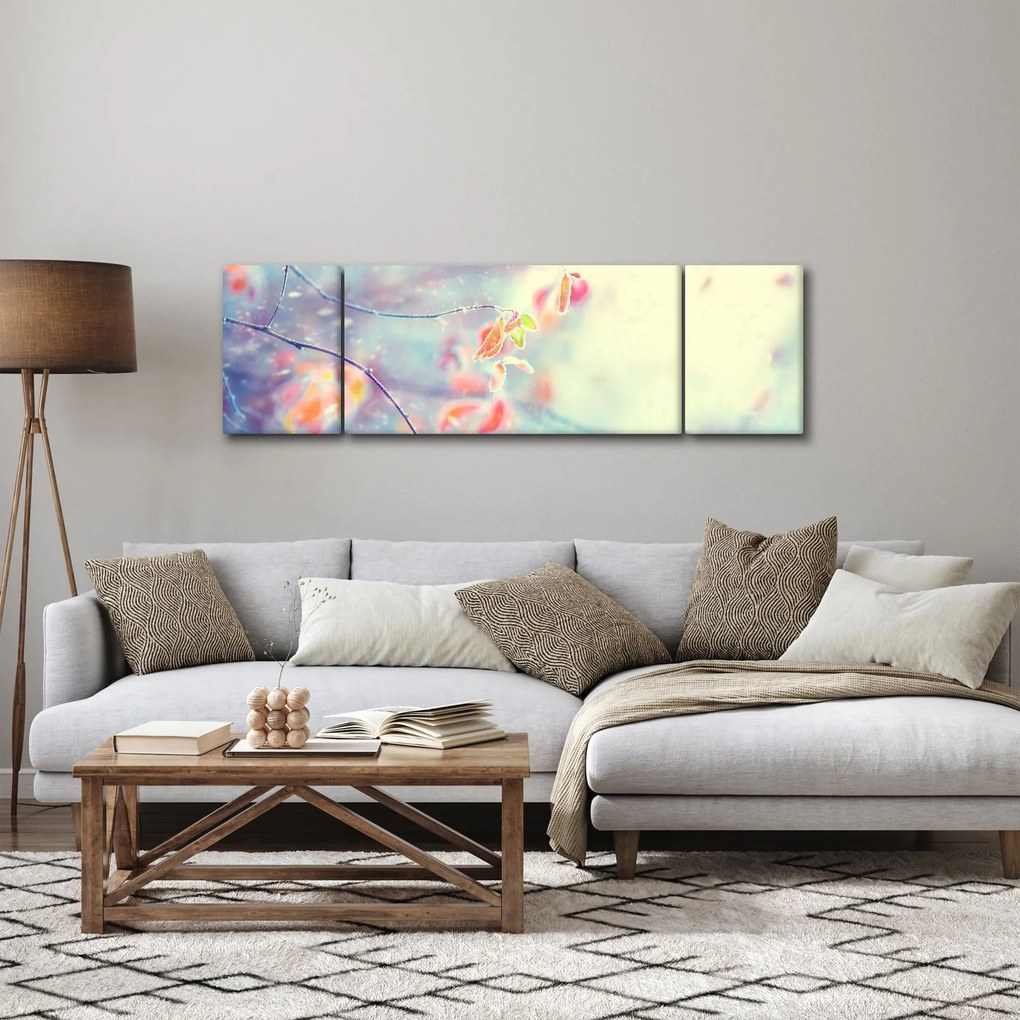 Obraz - Listki w lodzie (170x50 cm)