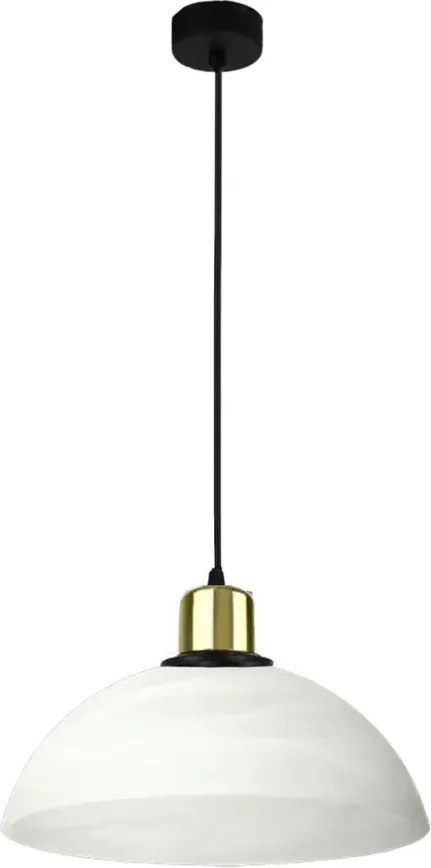Wisząca jednokloszowa biała lampa sufitowa - C7-A43