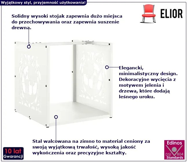 Stojak na drewno opałowe biały S9-Z91