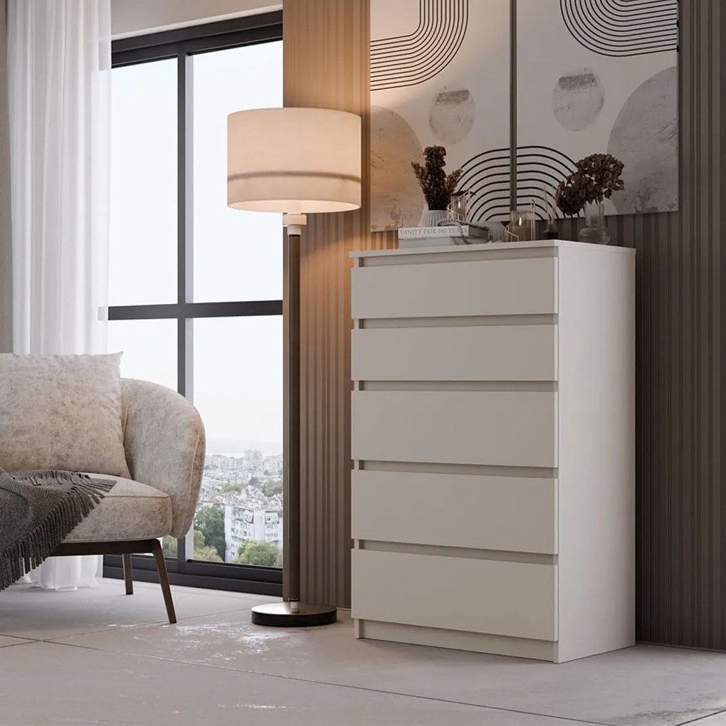 Komoda: 5 szuflad, Kaszmir, 40 x 101 x 70 cm