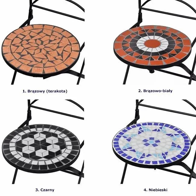 Zestaw ceramicznych krzeseł ogrodowych Zarvin - niebieski