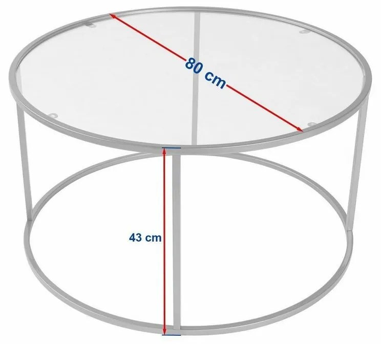 Stolik konferencyjny Aurum Black z ciemnym szkłem, 80 cm