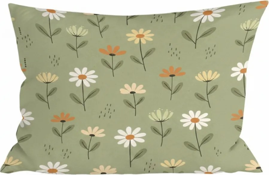 Bawełniana poszewka na poduszkę FLORAL NEST 40x60 cm, zielona