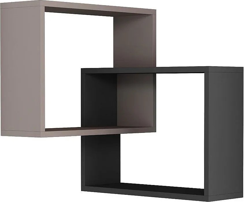Nowoczesna półka ścienna – 68 x 68 x 60 cm – Jasna mokka i antracyt – Płyta wiórowa pokryta melaminą
