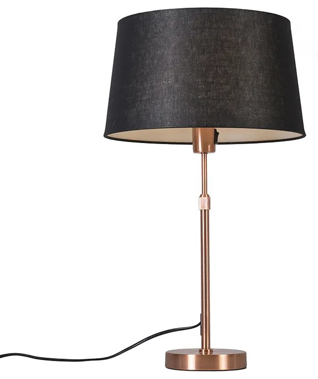 Lampa stołowa regulowana miedź klosz czarny 35cm - Parte Nowoczesny Oswietlenie wewnetrzne