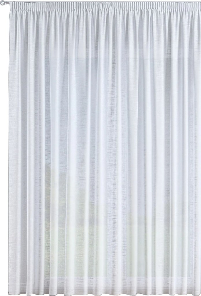 Firana na taśmie kolor biały tkanina półprzezroczysta, strukturalna
