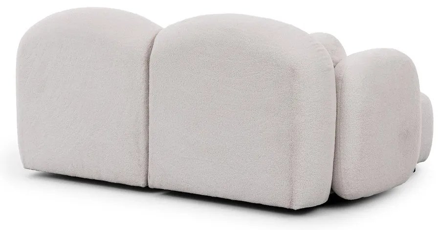 Kremowy narożnik z materiału bouclé (lewostronny/z szezlongiem) Orbit – Ropez