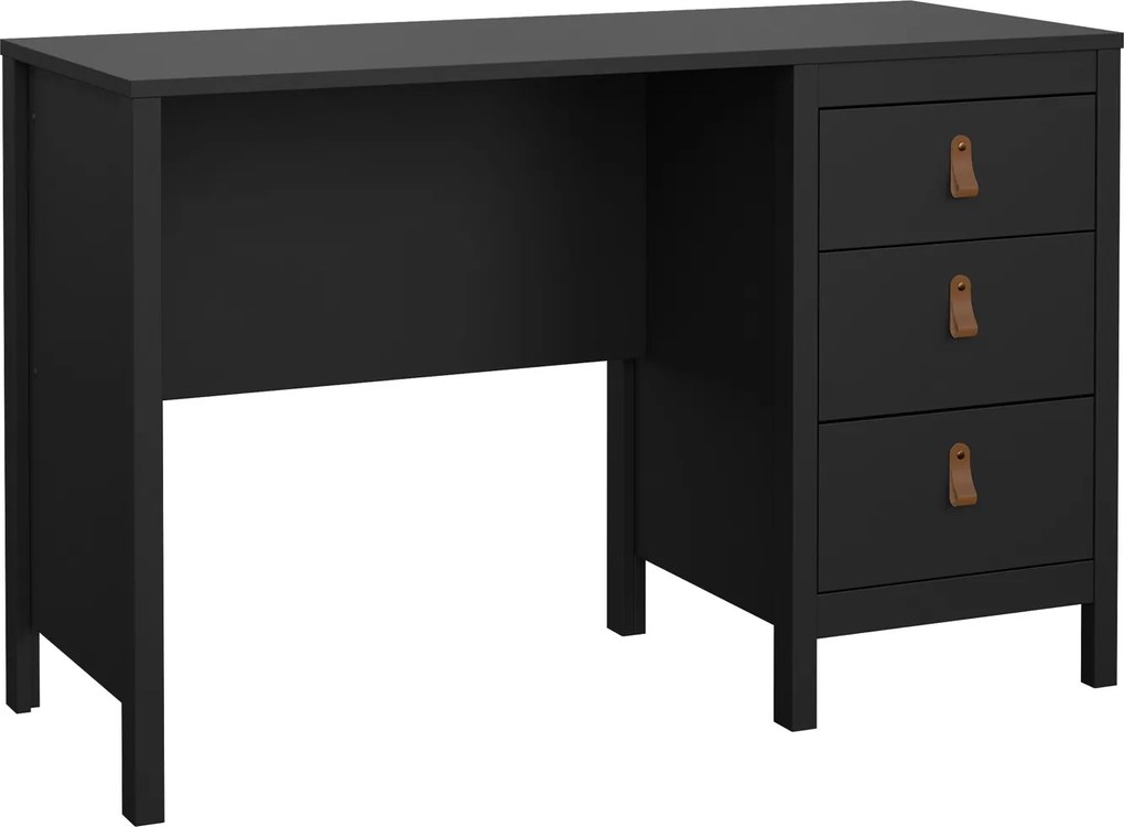 Czarne biurko komputerowe Madrid 3 szuflady