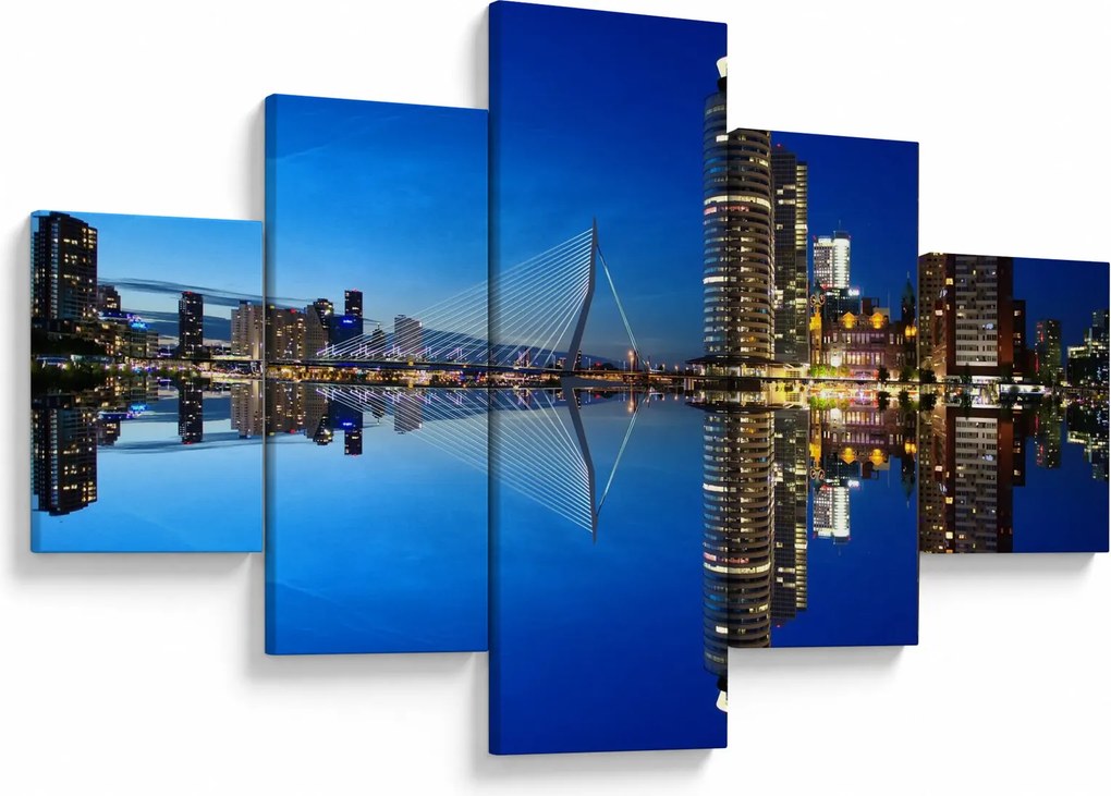 Zdjęcie - Rotterdam nocą (125x70 cm)