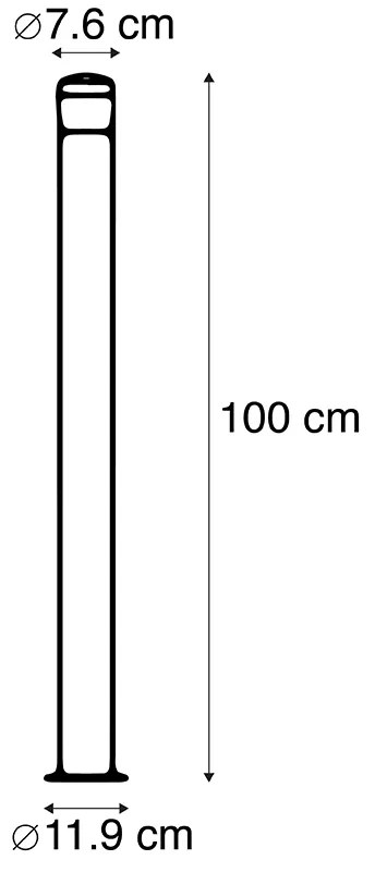 Zewnetrzna Nowoczesna lampa zewnętrzna czarna 100 cm IP44 z LED - Roxy Nowoczesny Oswietlenie zewnetrzne