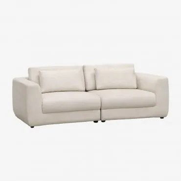 Sofa Modułowy 2-częściowy Z Regulowanym Zagłówkiem, Tapicerowany Tkaniną Chenille Cataline Szenila Kremowy Beż - Sklum